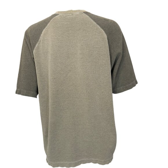 Cabelas T-Shirt Mens L Green 100% Cotton Waffle Knit Oversized Casual - Picture 2 of 7